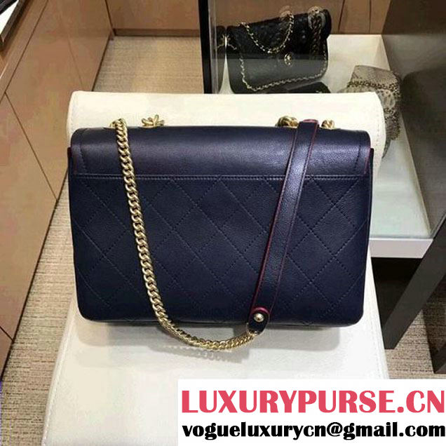 Chanel Grained Calfskin Medium Archi Chic Flap Bag Navy 2018 (AV-8010211 )