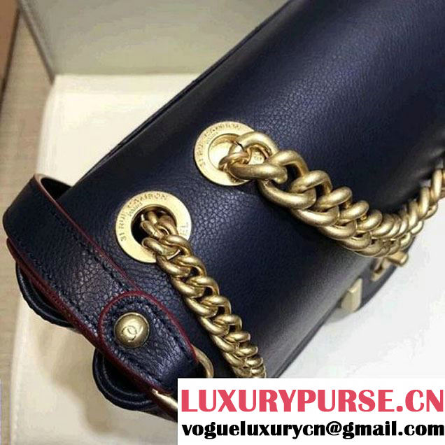 Chanel Grained Calfskin Medium Archi Chic Flap Bag Navy 2018 (AV-8010211 )