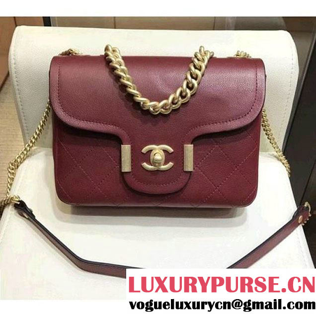 Chanel Grained Calfskin Archi Chic Flap Bag A57217 Burgundy 2018 (AV-8010210 )