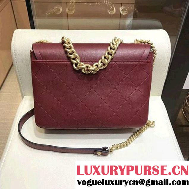 Chanel Grained Calfskin Archi Chic Flap Bag A57217 Burgundy 2018 (AV-8010210 )