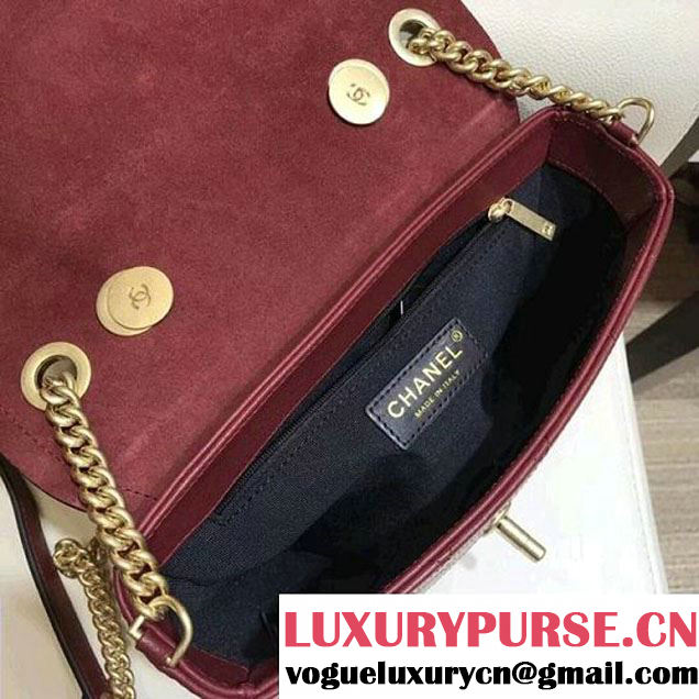 Chanel Grained Calfskin Archi Chic Flap Bag A57217 Burgundy 2018 (AV-8010210 )