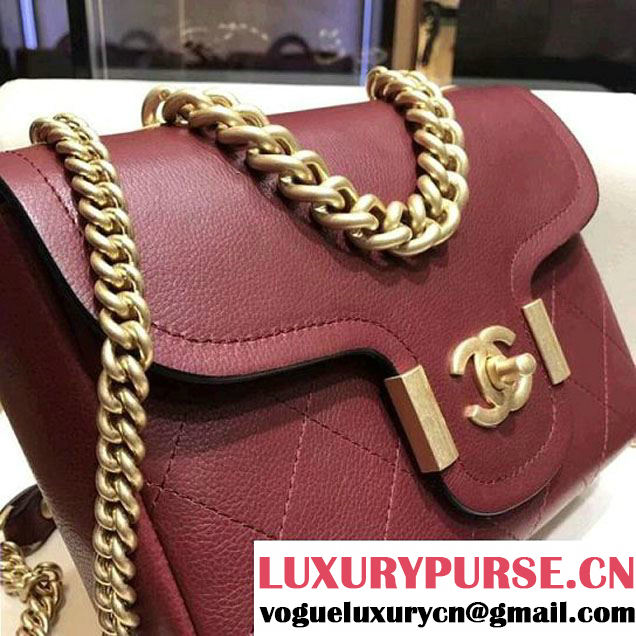 Chanel Grained Calfskin Archi Chic Flap Bag A57217 Burgundy 2018 (AV-8010210 )