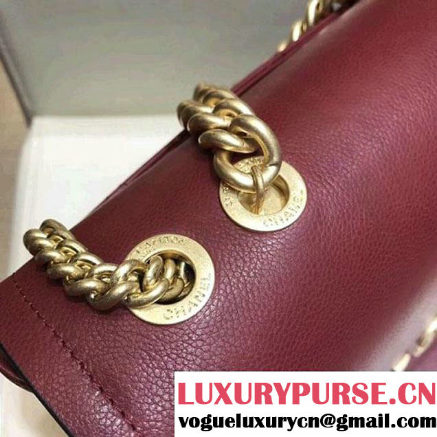 Chanel Grained Calfskin Medium Archi Chic Flap Bag Burgundy 2018 (AV-8010209 )