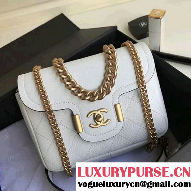 Chanel Grained Calfskin Archi Chic Flap Bag A57217 White 2018 (1A111-8010208 )