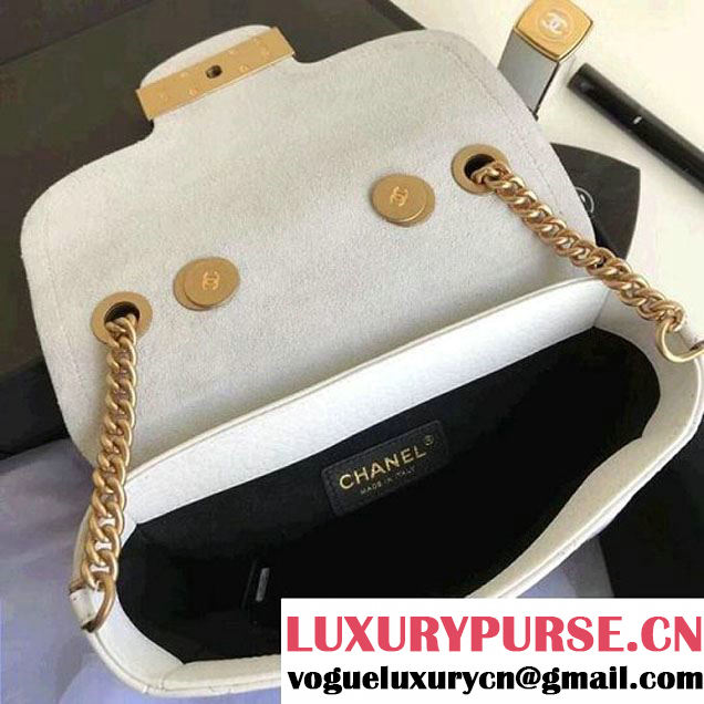Chanel Grained Calfskin Archi Chic Flap Bag A57217 White 2018 (1A111-8010208 )