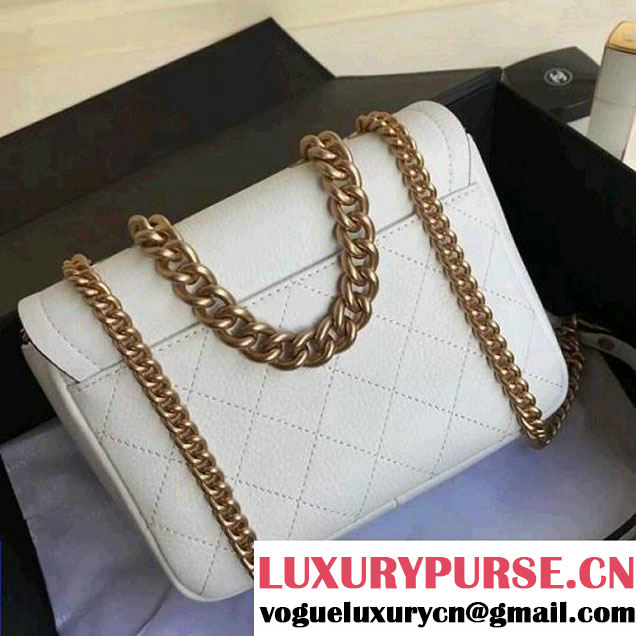 Chanel Grained Calfskin Archi Chic Flap Bag A57217 White 2018 (1A111-8010208 )