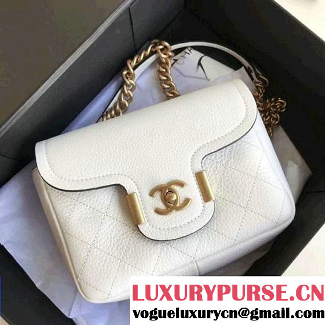 Chanel Grained Calfskin Archi Chic Flap Bag A57217 White 2018 (1A111-8010208 )