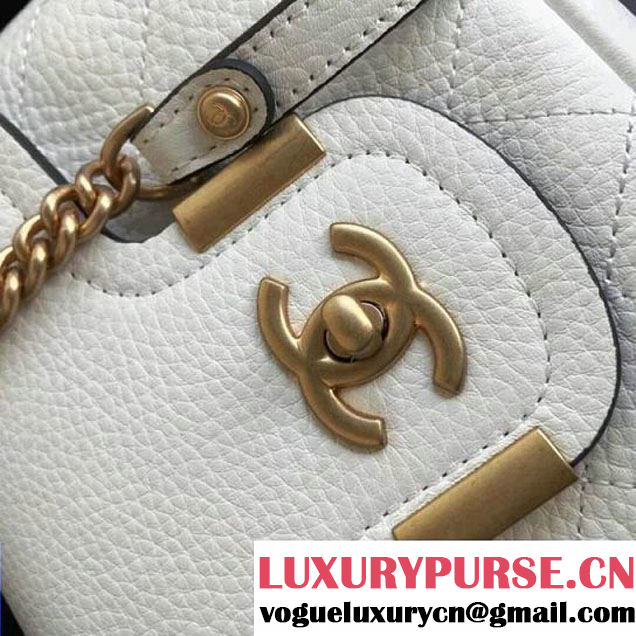 Chanel Grained Calfskin Archi Chic Flap Bag A57217 White 2018 (1A111-8010208 )