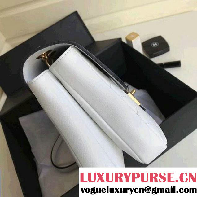 Chanel Grained Calfskin Medium Archi Chic Flap Bag White 2018 (1A111-8010207 )