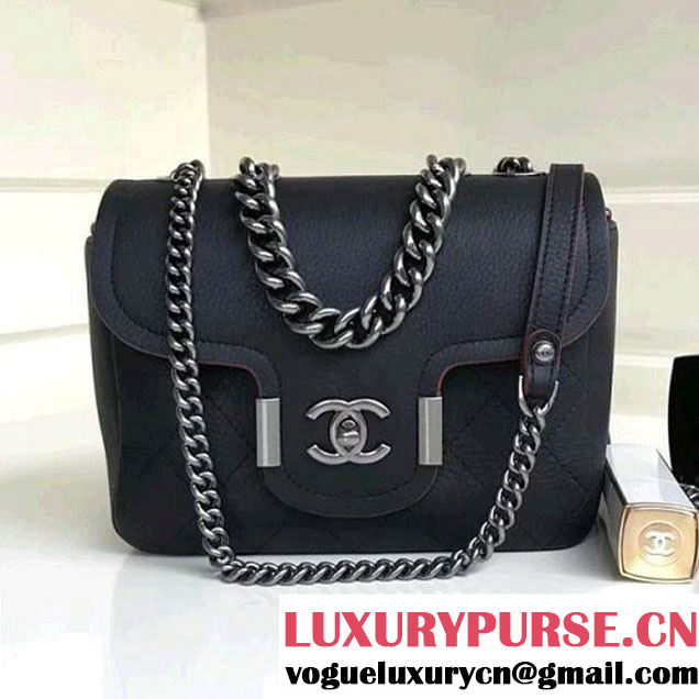 Chanel Grained Calfskin Archi Chic Flap Bag A57217 Black 2018 (1A111-8010206 )