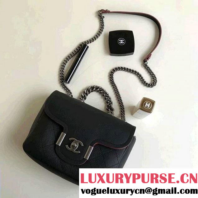 Chanel Grained Calfskin Archi Chic Flap Bag A57217 Black 2018 (1A111-8010206 )
