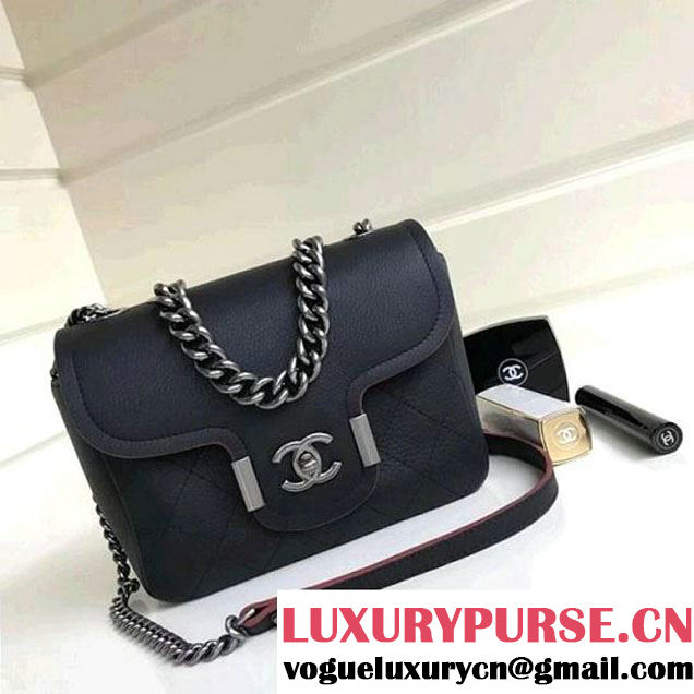 Chanel Grained Calfskin Archi Chic Flap Bag A57217 Black 2018 (1A111-8010206 )