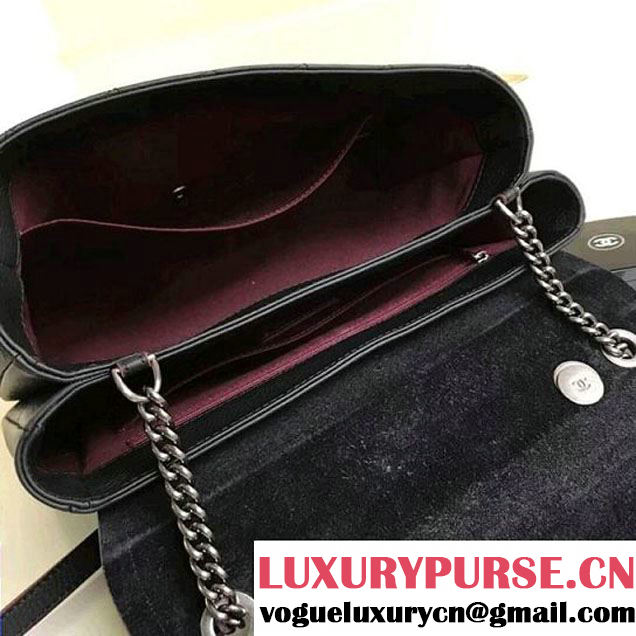 Chanel Grained Calfskin Medium Archi Chic Flap Bag Black 2018 (1A111-8010205 )