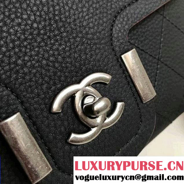 Chanel Grained Calfskin Medium Archi Chic Flap Bag Black 2018 (1A111-8010205 )