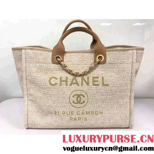 Chanel Deauville Large Shopping Bag A66942 Beige 2018 (HX-8010614 )