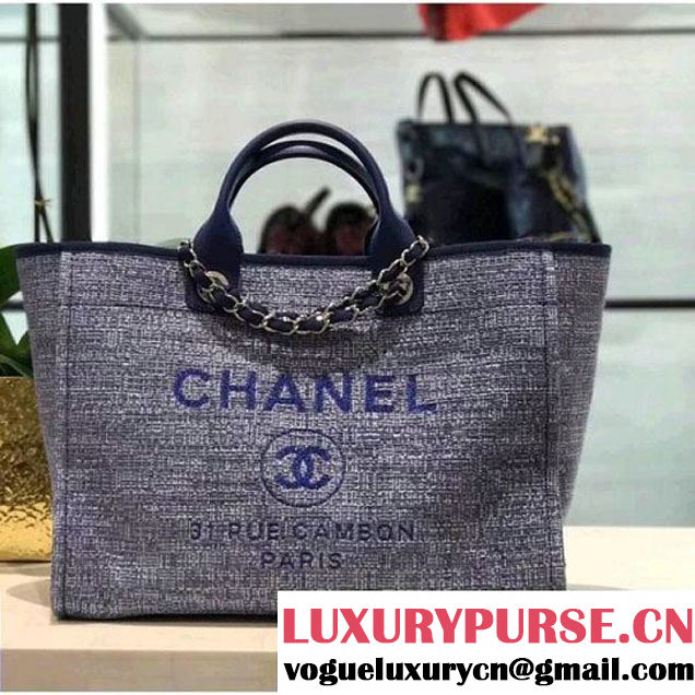 Chanel Deauville Large Shopping Bag A66942 Grey/Blue 2018 (HX-8010612 )