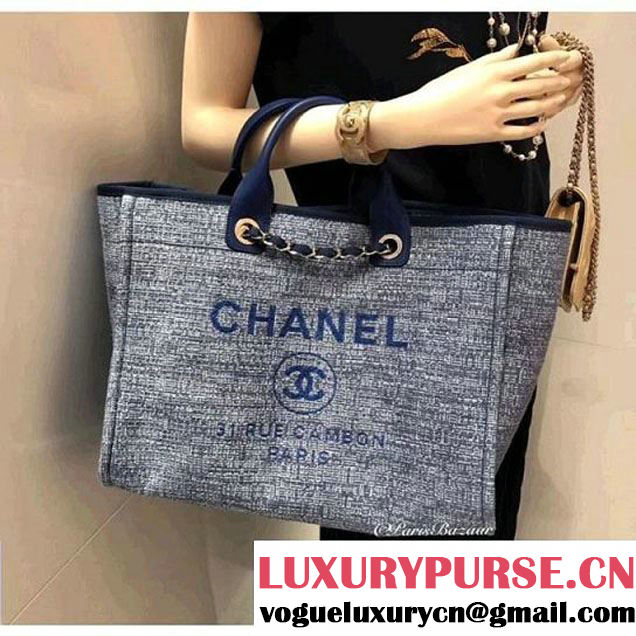 Chanel Deauville Large Shopping Bag A66942 Grey/Blue 2018 (HX-8010612 )