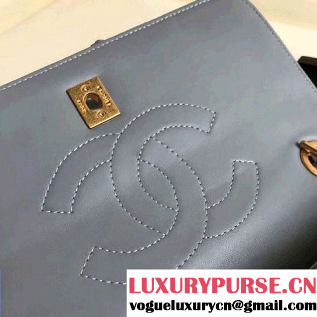 Chanel Small Trendy CC Flap Bag With Top Handle In Python Leather Powder Blue2018 (1A111-8011213 )