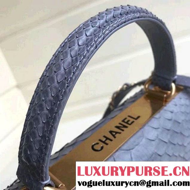 Chanel Small Trendy CC Flap Bag With Top Handle In Python Leather Powder Blue2018 (1A111-8011213 )