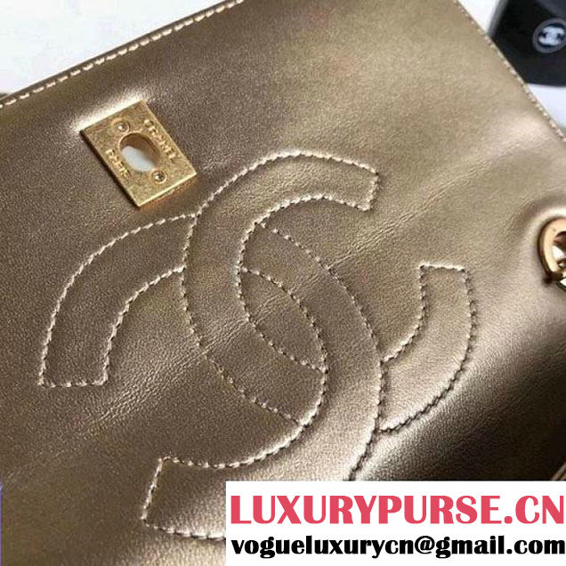 Chanel Small Trendy CC Flap Bag With Top Handle In Python Leather Gold 2018 (1A111-8011210 )