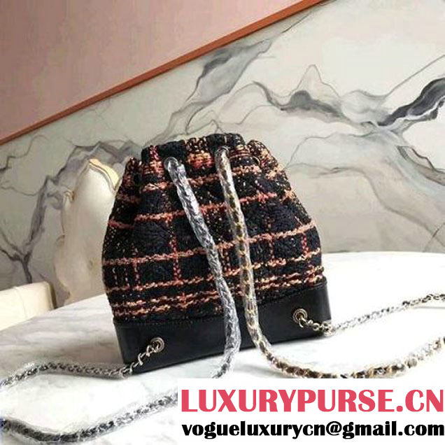 Chanel Tweed/Calfskin Gabrielle Backpack A94485 Black 2018 (KN-8013001 )