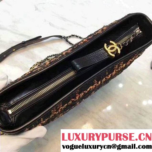 Chanel Tweed/Calfskin Gabrielle Medium Hobo Bag A93824 Black 2018 (KN-8013002 )