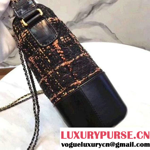Chanel Tweed/Calfskin Gabrielle Medium Hobo Bag A93824 Black 2018 (KN-8013002 )