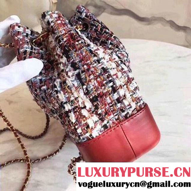 Chanel Tweed/Calfskin Gabrielle Backpack A94485 Red 2018 (KN-8013004 )