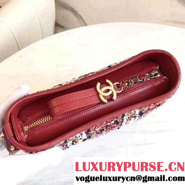 Chanel Tweed/Calfskin Gabrielle Small Hobo Bag A91810 Red 2018 (KN-8013006 )