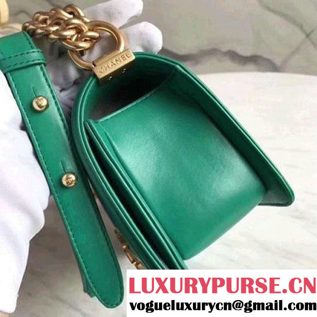 Chanel Lizard Pattern Leather Small Boy Bag Green (KN-8013021 )