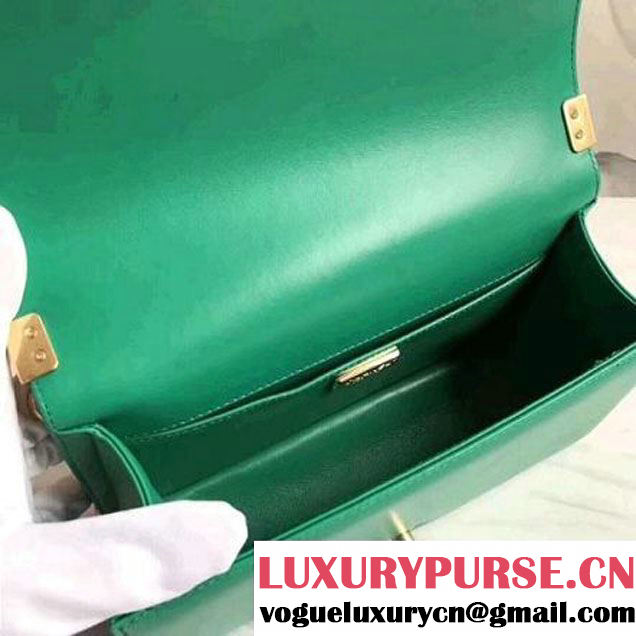 Chanel Lizard Pattern Leather Old Medium Boy Bag Green (KN-8013019 )