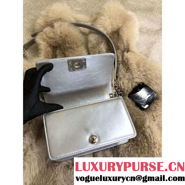 Chanel Small Boy Chanel Jacket Bag Metallic Grey 2017 (MK-8013014 )