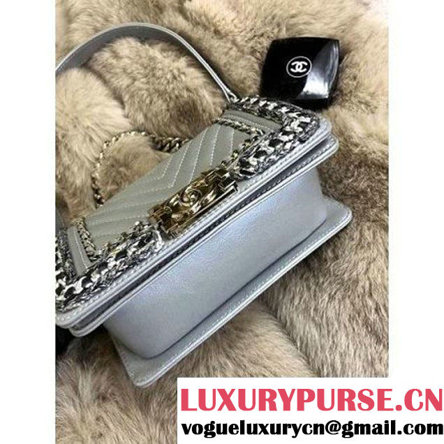 Chanel Small Boy Chanel Jacket Bag Metallic Grey 2017 (MK-8013014 )