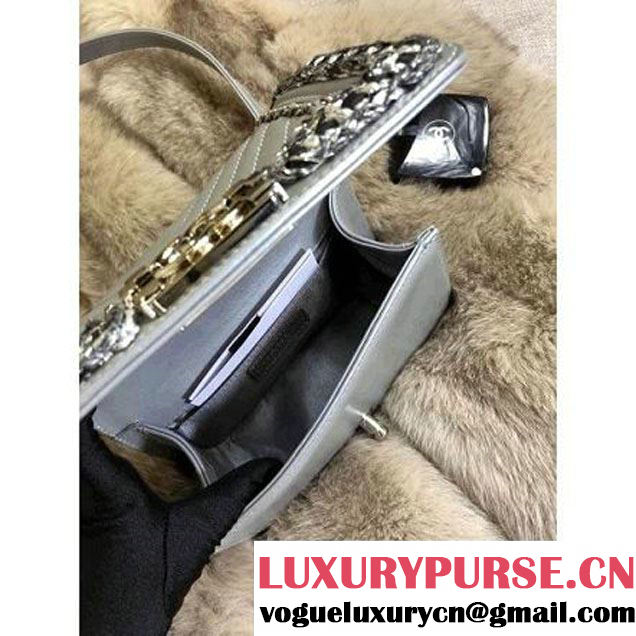 Chanel Small Boy Chanel Jacket Bag Metallic Grey 2017 (MK-8013014 )