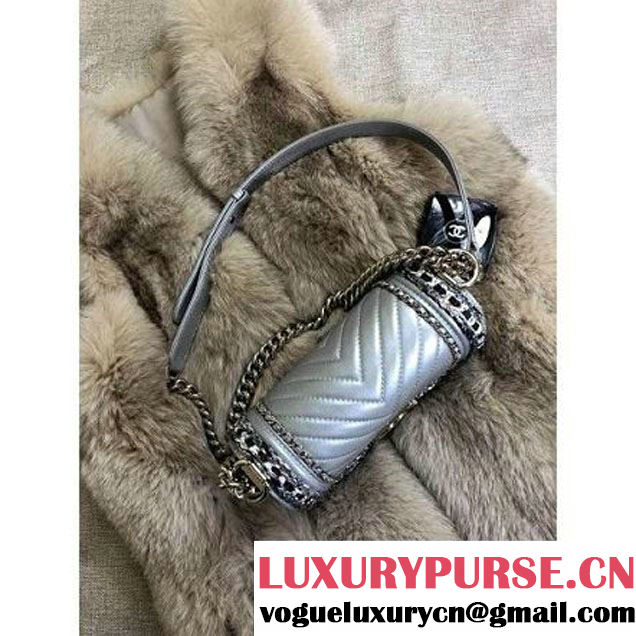 Chanel Small Boy Chanel Jacket Bag Metallic Grey 2017 (MK-8013014 )