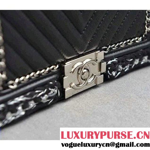 Chanel Old Medium Boy Chanel Jacket Bag A67086 Black 2017 (MK-8013013 )
