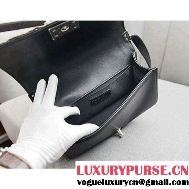 Chanel Old Medium Boy Chanel Jacket Bag A67086 Black 2017 (MK-8013013 )