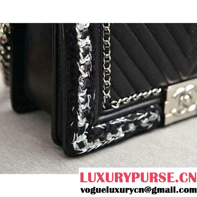 Chanel Old Medium Boy Chanel Jacket Bag A67086 Black 2017 (MK-8013013 )