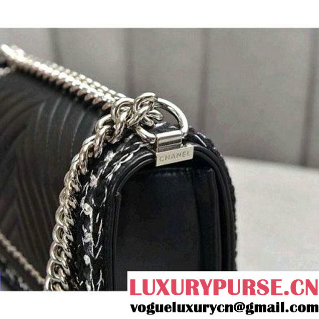 Chanel Old Medium Boy Chanel Jacket Bag A67086 Black 2017 (MK-8013013 )