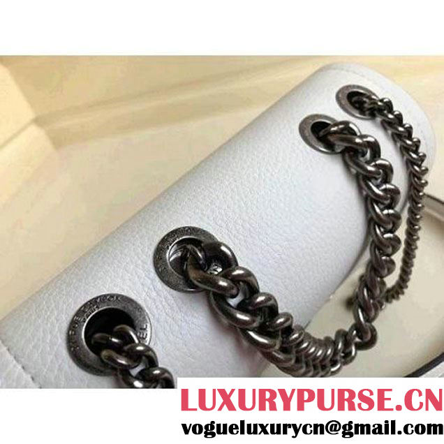 Chanel Grained Calfskin Archi Chic Flap Bag A57217 White 2018 (Aged Silver Hardware) (1A111-8013102 )