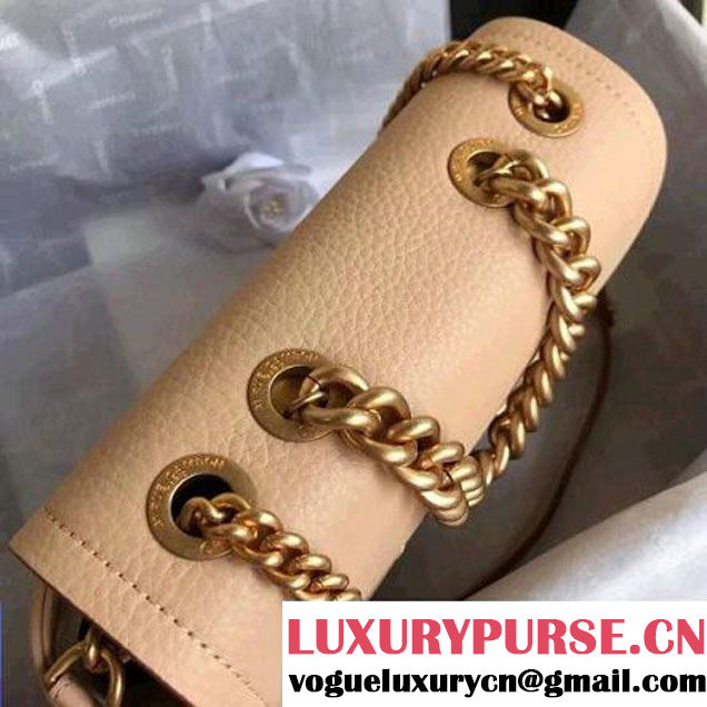 Chanel Grained Calfskin Archi Chic Flap Bag A57217 Beige 2018 (Aged Gold Hardware) (1A111-8013112 )