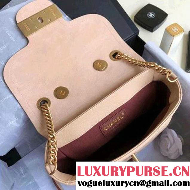 Chanel Grained Calfskin Archi Chic Flap Bag A57217 Beige 2018 (Aged Gold Hardware) (1A111-8013112 )