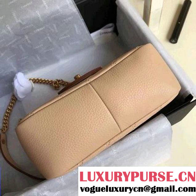 Chanel Grained Calfskin Archi Chic Flap Bag A57217 Beige 2018 (Aged Gold Hardware) (1A111-8013112 )