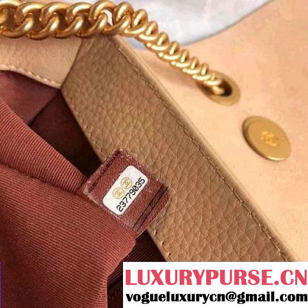 Chanel Grained Calfskin Archi Chic Flap Bag A57217 Beige 2018 (Aged Gold Hardware) (1A111-8013112 )