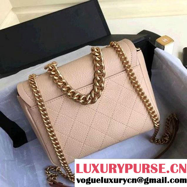 Chanel Grained Calfskin Archi Chic Flap Bag A57217 Beige 2018 (Aged Gold Hardware) (1A111-8013112 )