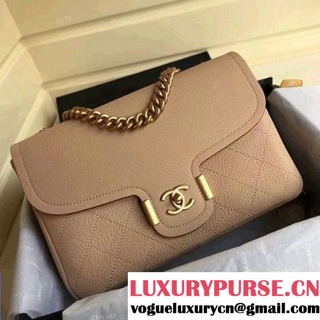 Chanel Grained Calfskin Medium Archi Chic Flap Bag Beige 2018 (Aged Gold Hardware) (1A111-8013110 )
