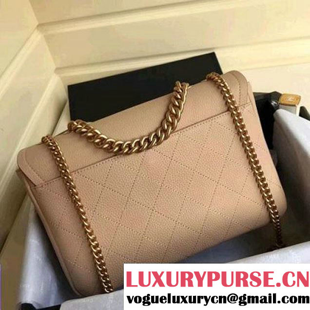 Chanel Grained Calfskin Medium Archi Chic Flap Bag Beige 2018 (Aged Gold Hardware) (1A111-8013110 )