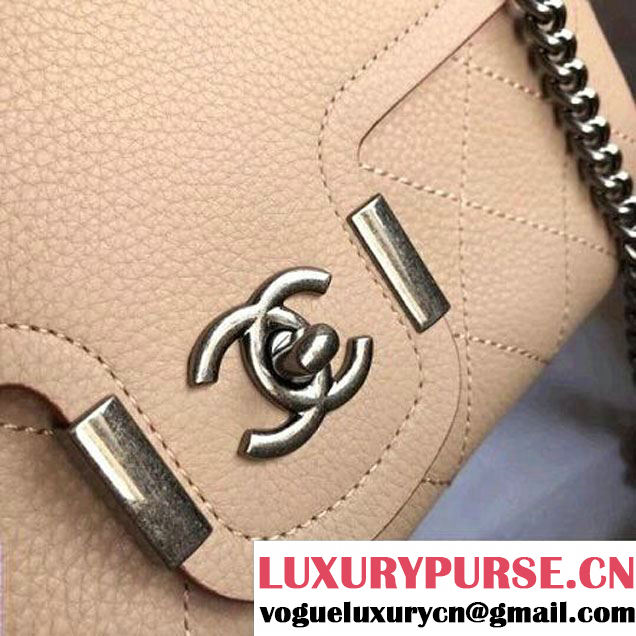 Chanel Grained Calfskin Medium Archi Chic Flap Bag Beige 2018 (Aged Silver Hardware) (1A111-8013109 )