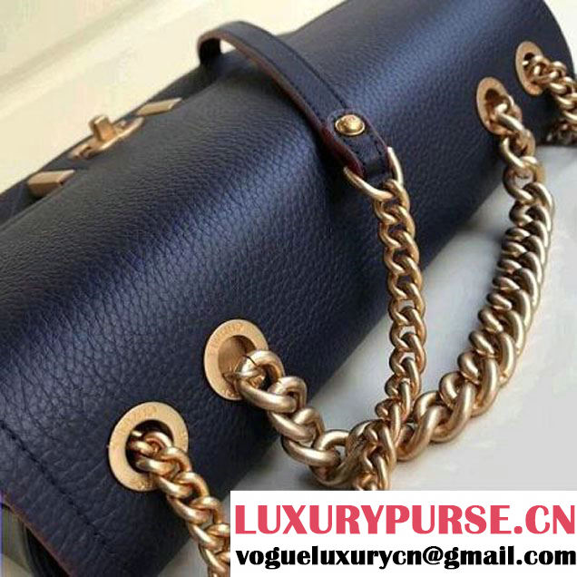 Chanel Grained Calfskin Medium Archi Chic Flap Bag Dark Blue 2018 (Aged Gold Hardware) (1A111-8013106 )