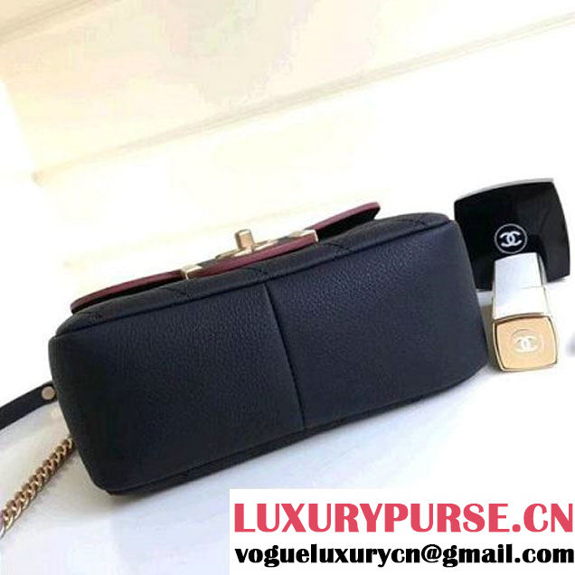 Chanel Grained Calfskin Archi Chic Flap Bag A57217 Black 2018 (Aged Gold Hardware) (1A111-8013104 )